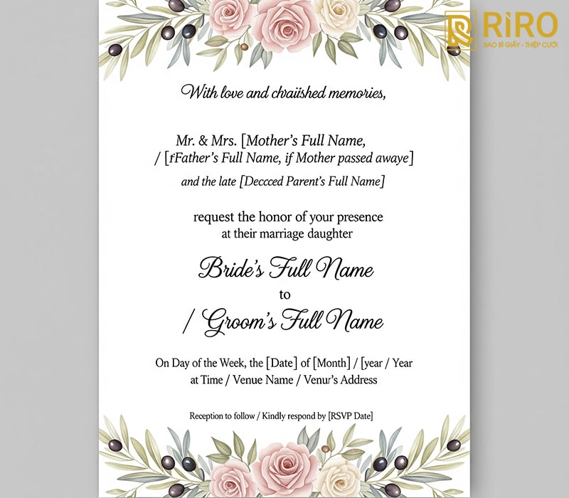 Mẫu khi cha hoặc mẹ đã mất