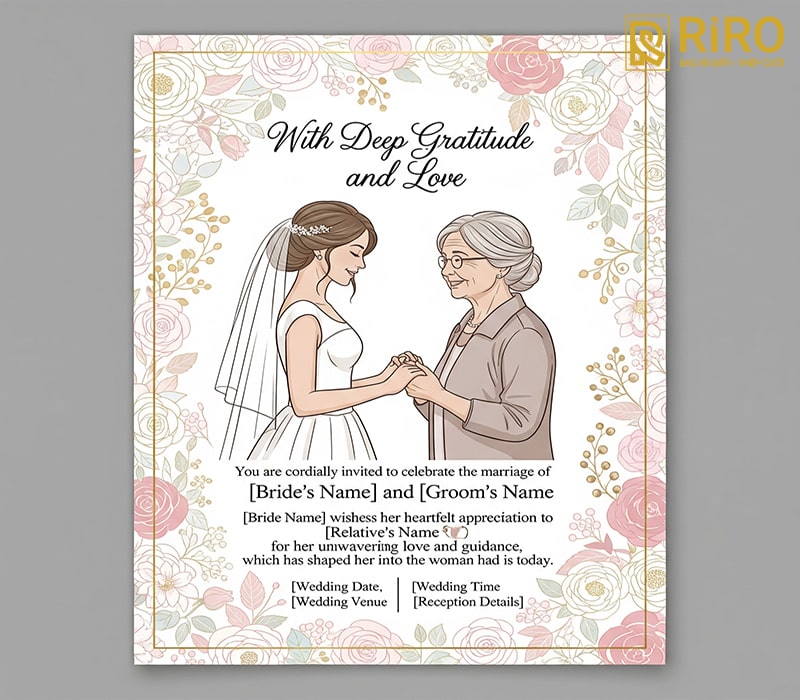 Mẫu cô dâu được người thân khác nuôi dưỡng