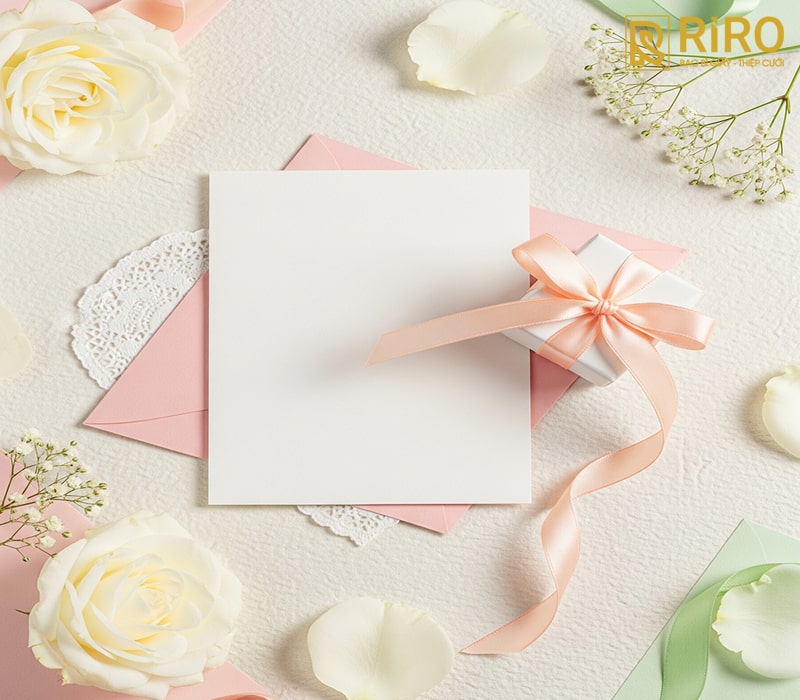 Thiệp báo hỷ kết hợp quà / lễ vật nhỏ