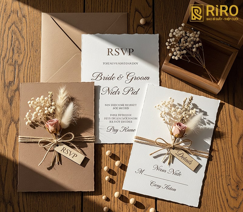 Hướng dẫn lựa chọn và đặt in thiệp cưới rustic phù hợp