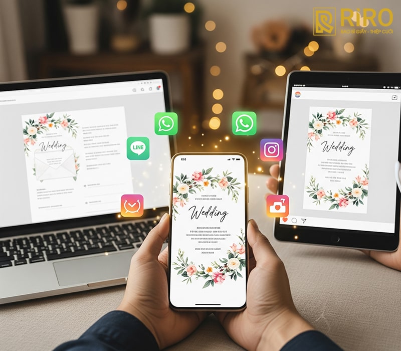 Gửi thiệp mời báo hỷ qua tin nhắn, email, mạng xã hội