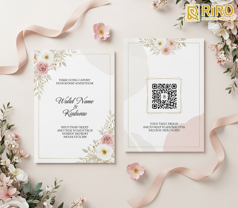 Mẫu thiệp cưới có mã QR