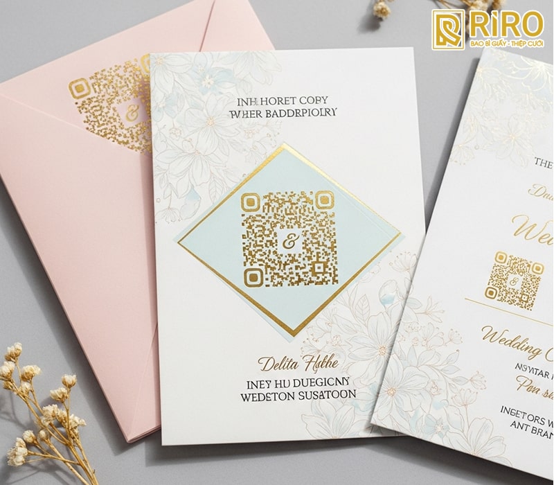 Mẫu thiệp có mã QR kết hợp với thiệp điện tử
