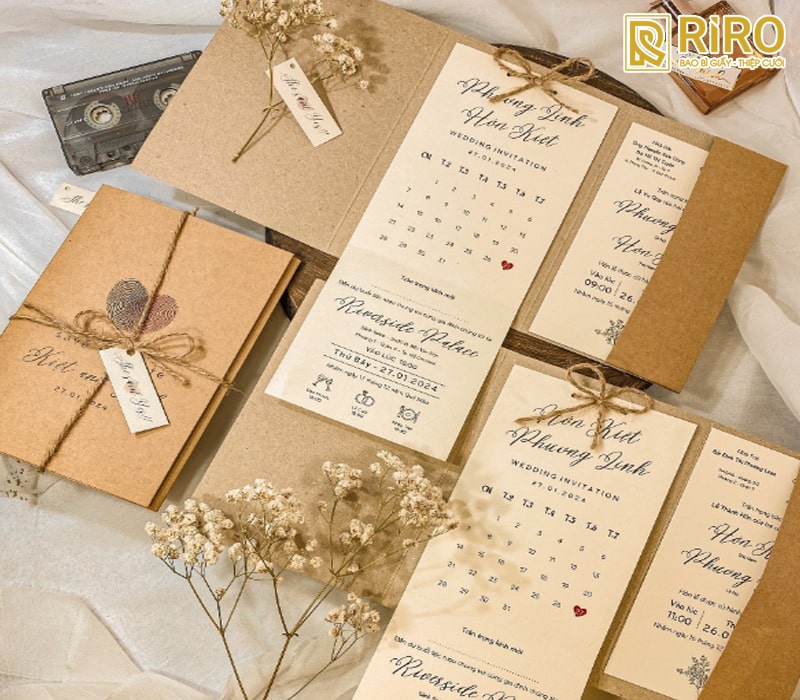 Thiệp cưới vintage và retro