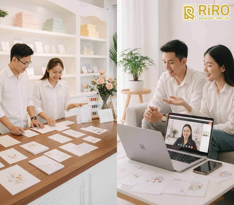 Quy trình đặt in thiệp cưới online & offline Quận 7 tại IN ẤN RIRO